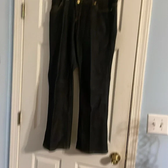 Michael Kors dark blue jeans gold buckle back pocket. Size 8P. GUC. - Picture 5 of 5